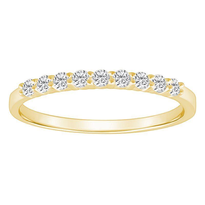 Alyson Layne 14k Gold 1/4 Carat T.W. Diamond 9-Stone Wedding Band, Womens Pink Product Image