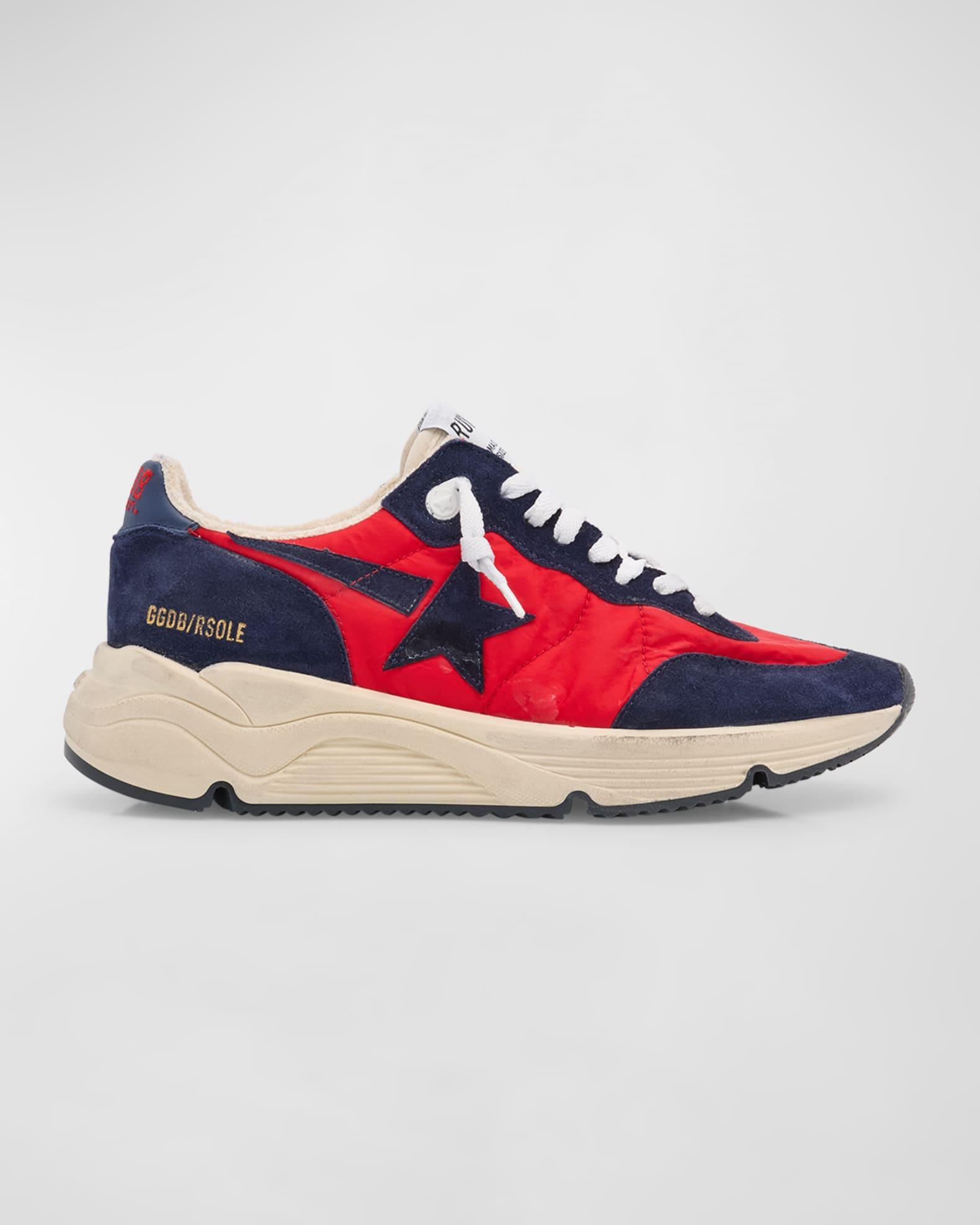 Men's Running Sole Nylon and Suede Runner Sneakers Product Image
