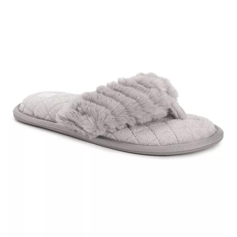 MUK LUKS Women's Maren Thong Slippers, Size: Small, Gray Product Image