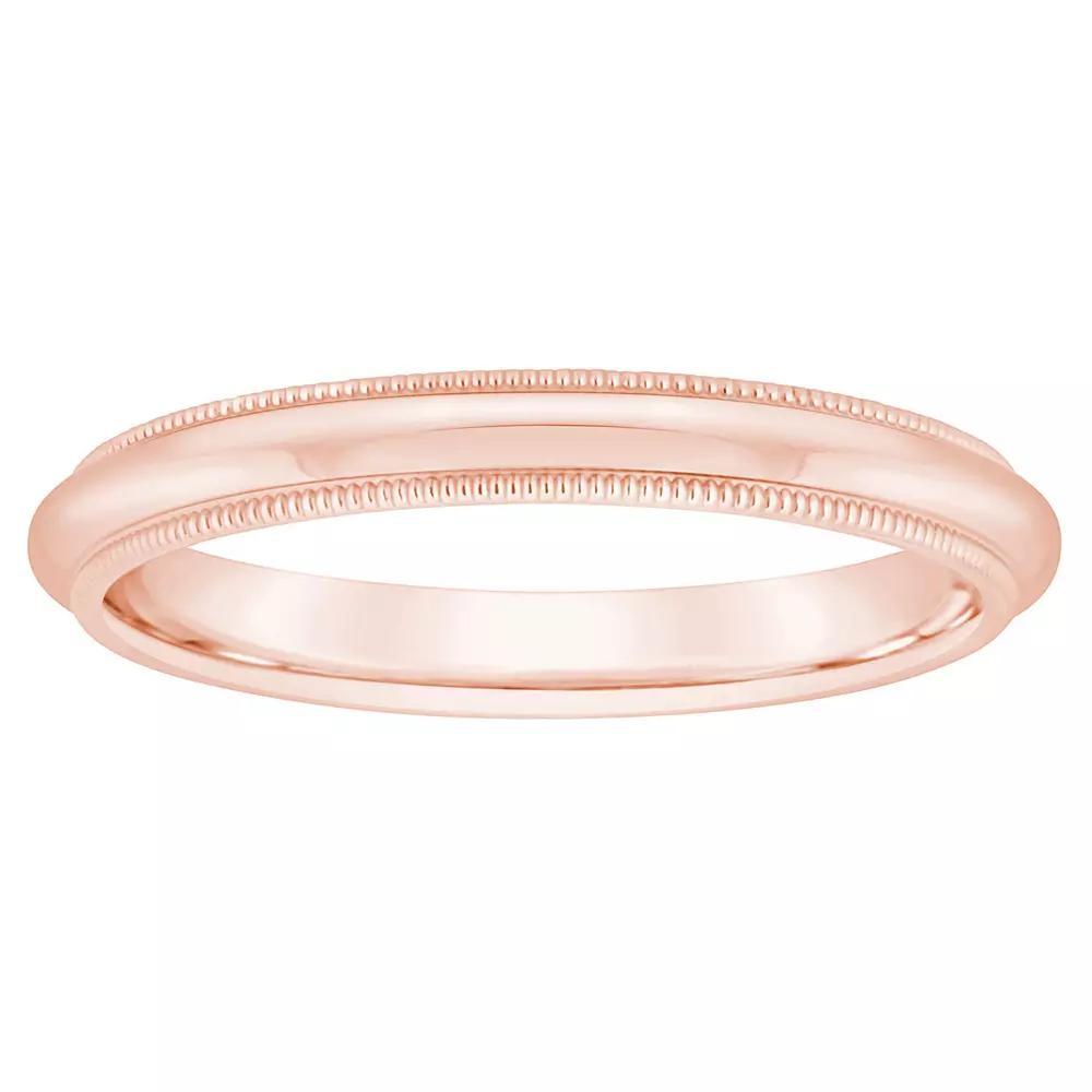 Alyson Layne 14k Rose Gold Milgrain Comfort Fit Wedding Band, Women's, Size: 6 Product Image