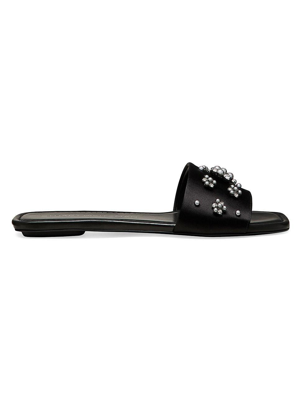 Womens Poppy Embellished Satin Slides Product Image