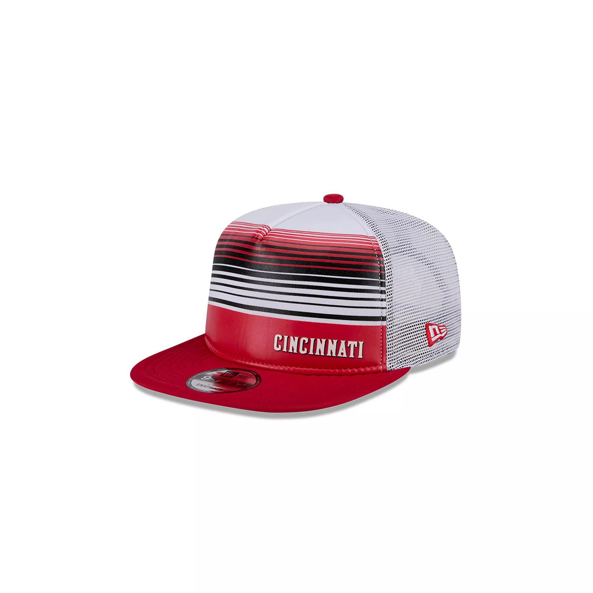 Men's New Era Red Cincinnati Reds Team Horizon 9FIFTY A-Frame Trucker Snapback Hat, Red Red Product Image
