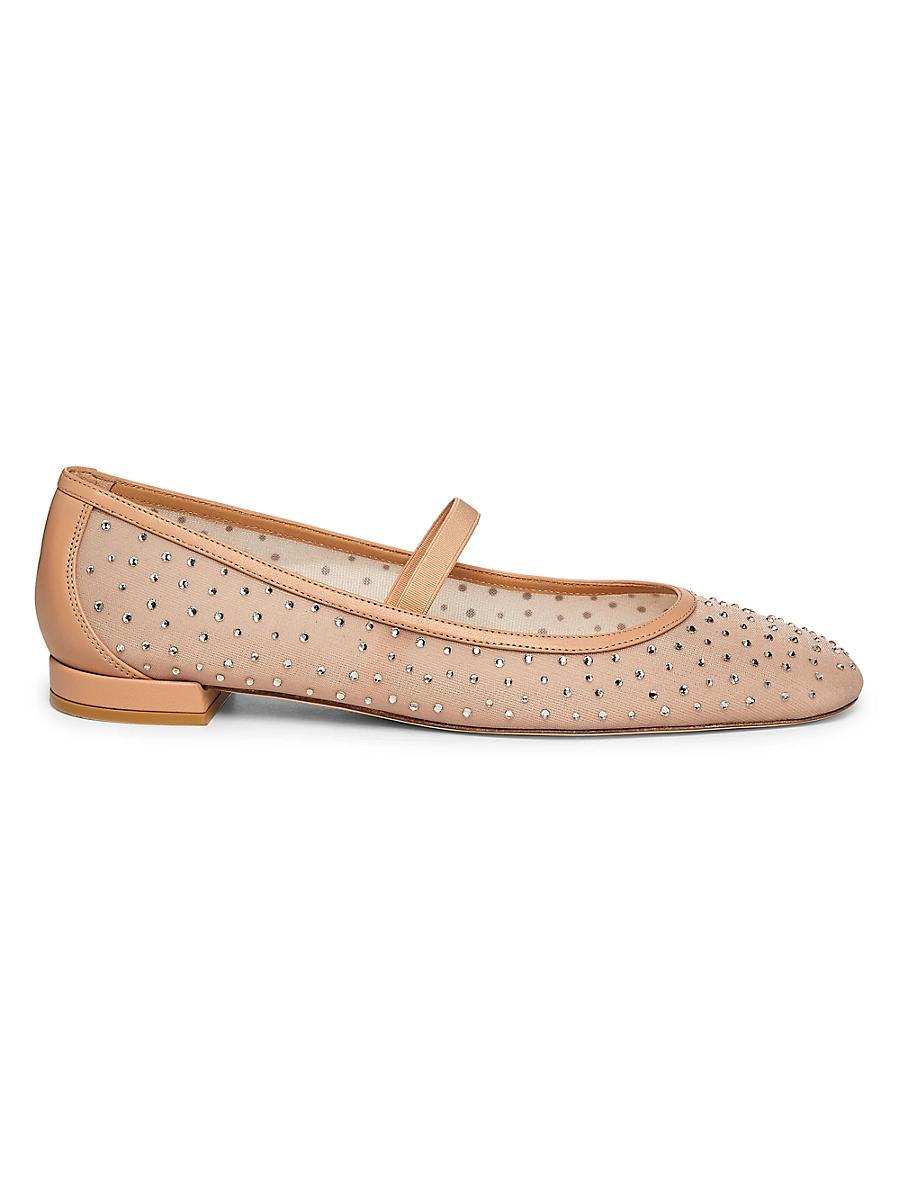 Womens Arabella Crystal-Embellished Mesh Flats Product Image