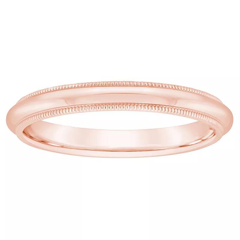 Alyson Layne 14k Rose Gold Milgrain Comfort Fit Wedding Band, Women's, Size: 6 Product Image