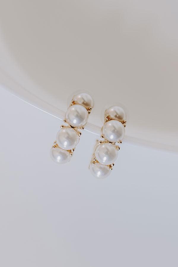 Sweet Pearl Hoop Earrings Product Image