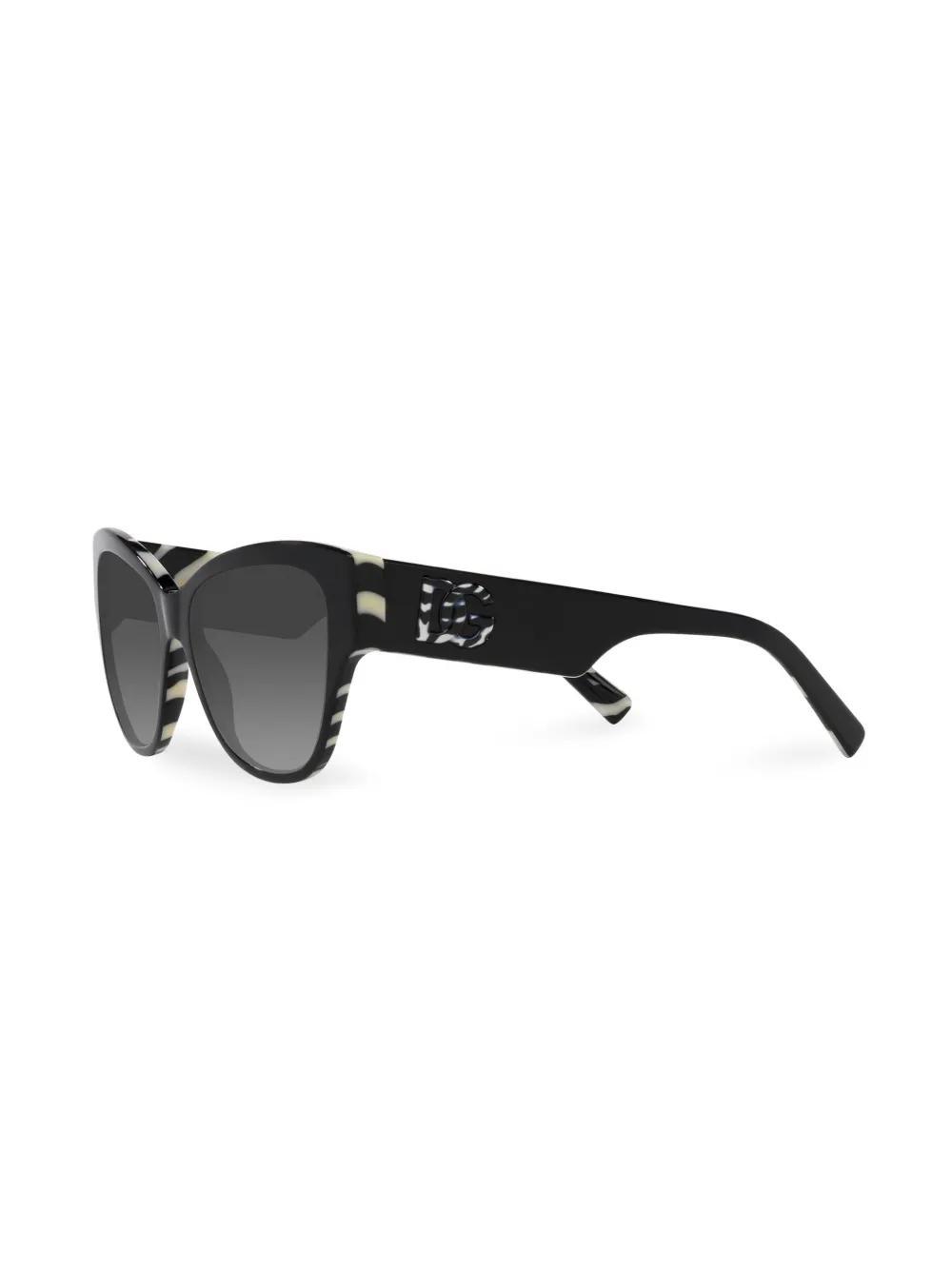 DOLCE & GABBANA Zebra-print Butterfly-frame Sunglasses In Schwarz Product Image