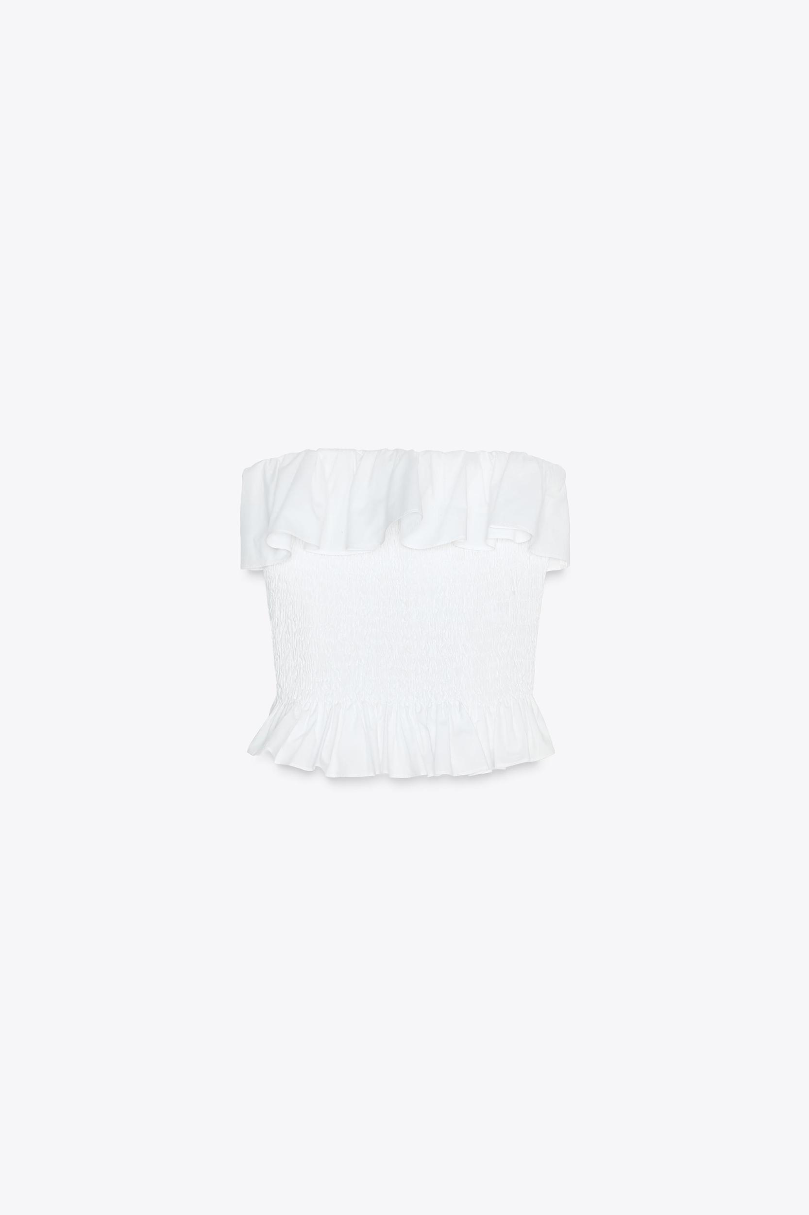 STRAPLESS POPLIN TOP Product Image
