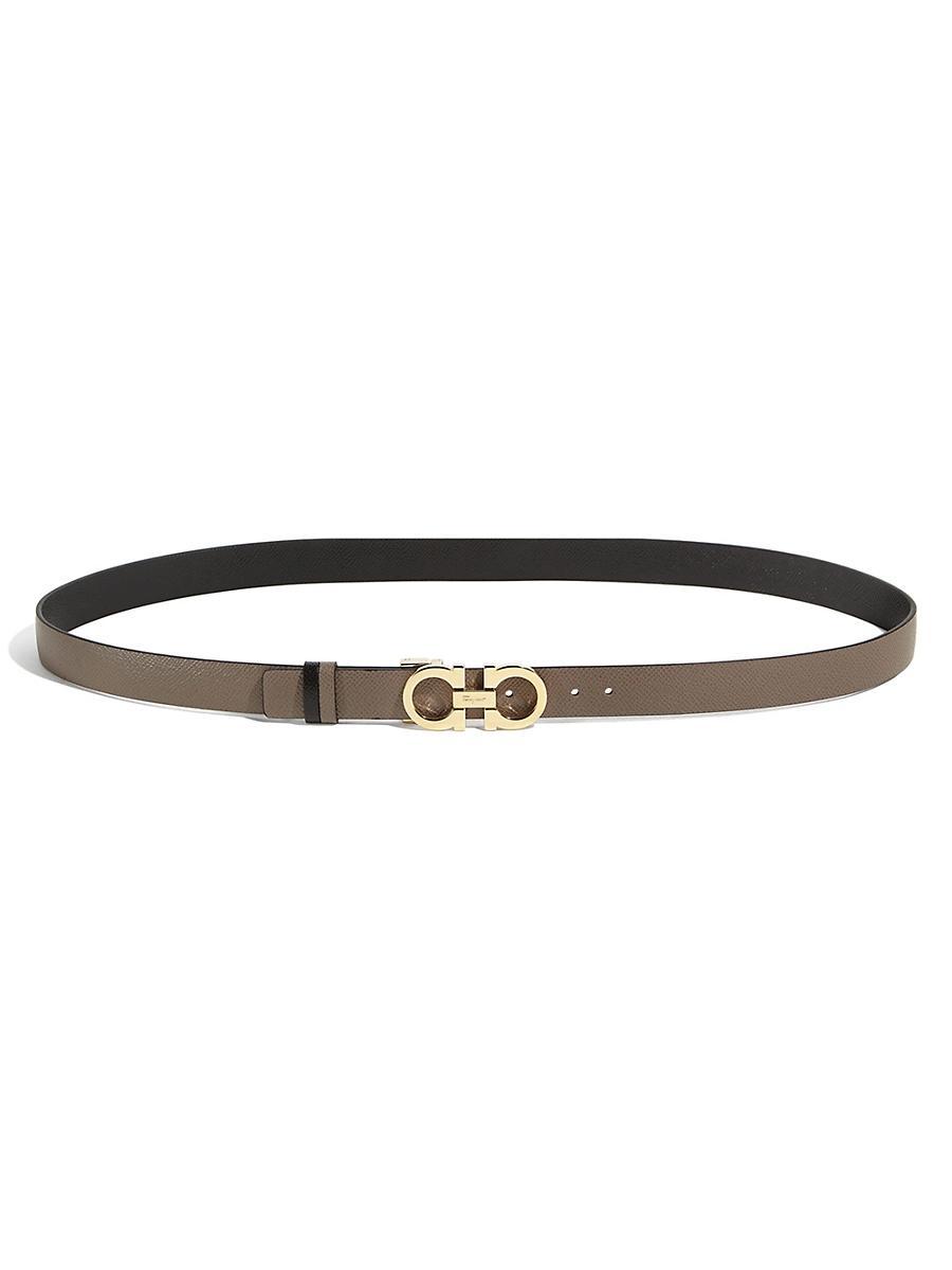 Gancini-Buckle Reversible Leather Belt Product Image