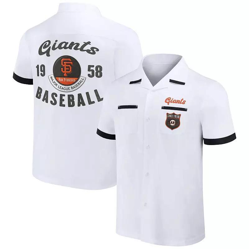 Men's Darius Rucker Collection by Fanatics White San Francisco Giants Bowling Button-Up Shirt,  Product Image