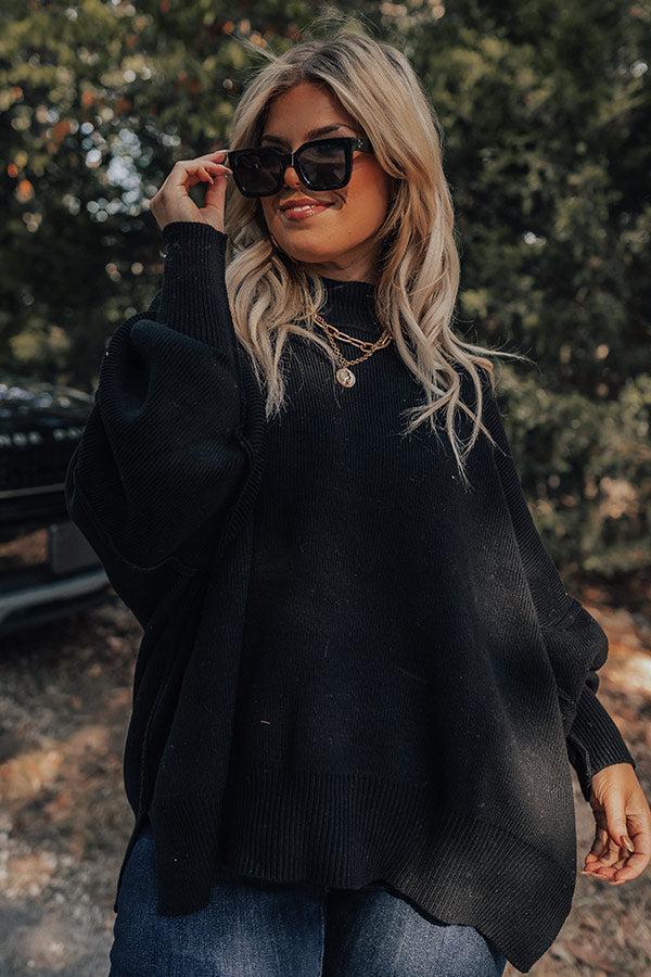 Full Of Warmth Tunic Sweater In Black Curves Product Image