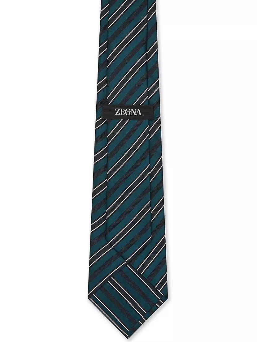 Striped Silk and Cotton Tie Product Image