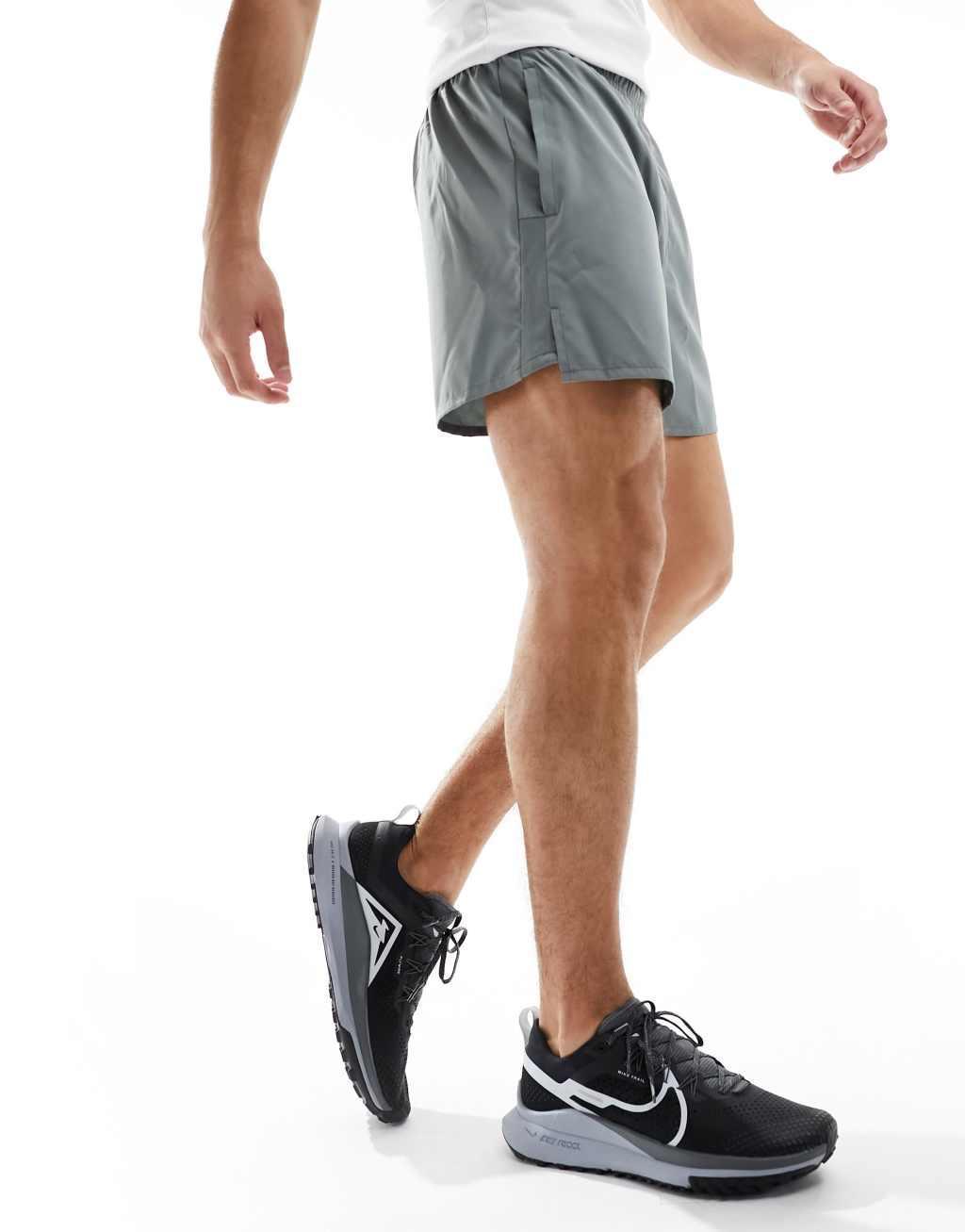 Nike Running Challenger Dri-FIT 5 inch shorts in gray Product Image