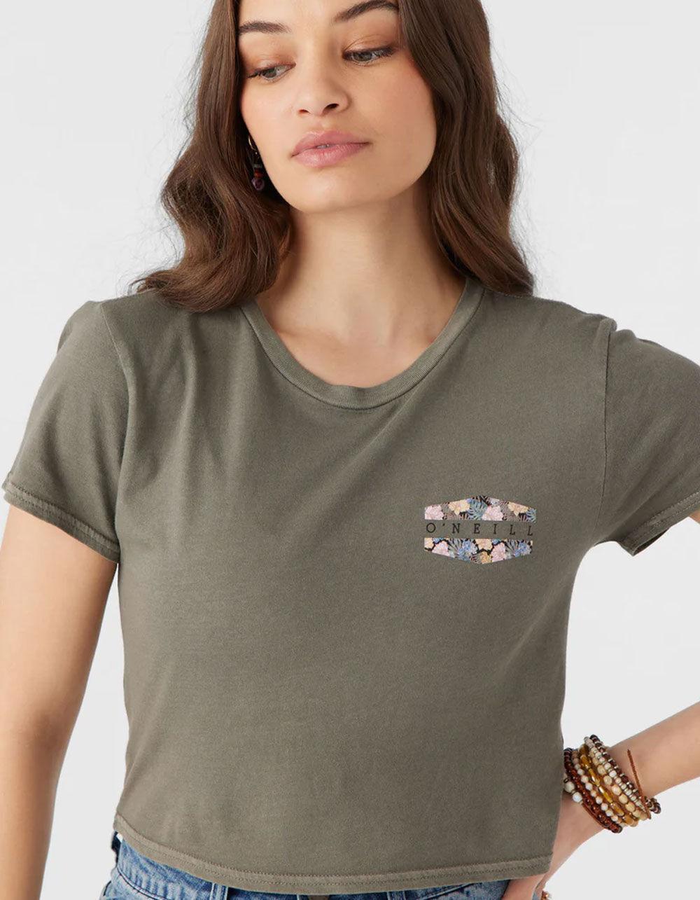 O'NEILL Botanic Womens Crop Baby Tee - GRAY Product Image