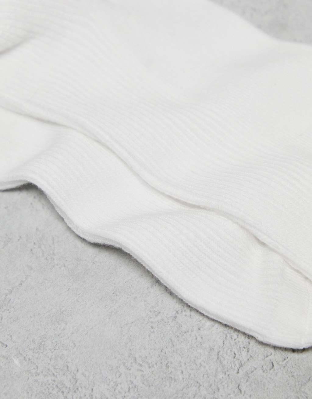 Monki 3-pack ruffle footsie socks in white Product Image