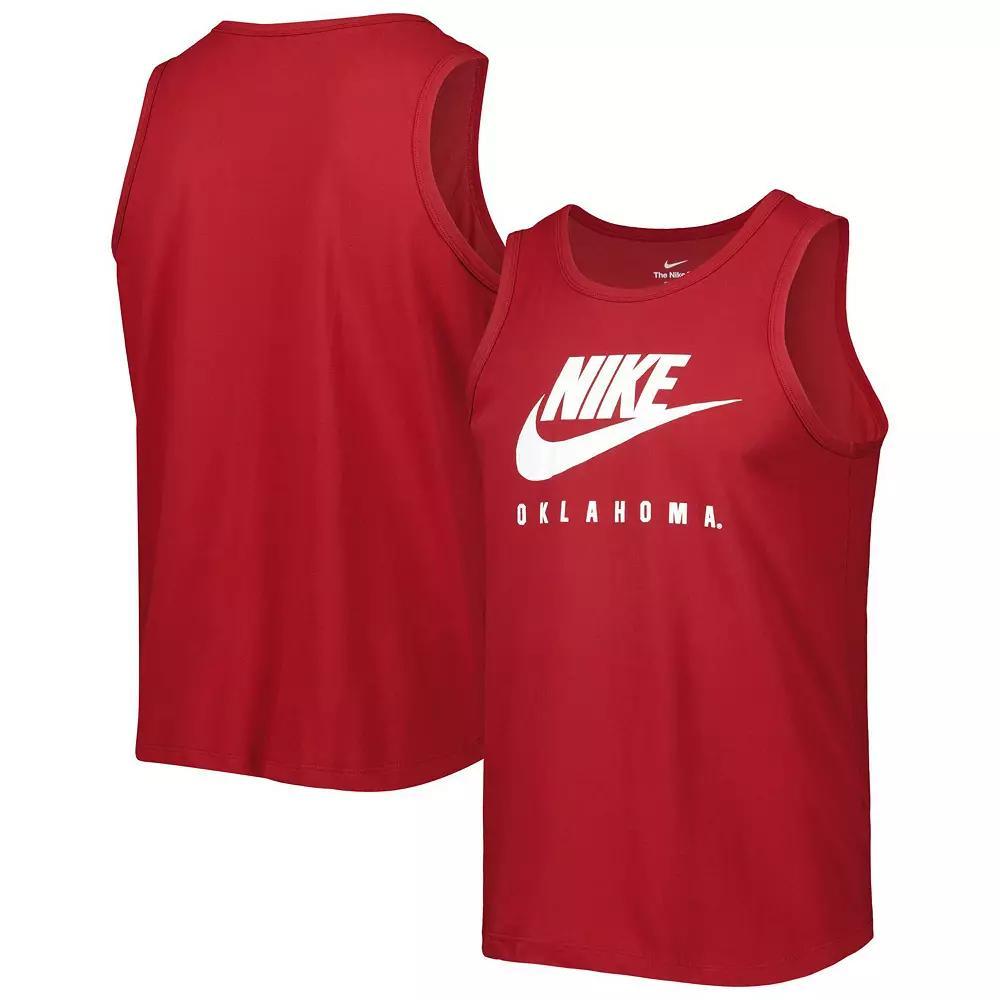 Men's Nike Crimson Oklahoma Sooners Futura Performance Scoop Neck Tank Top, Size: Large, Red Product Image