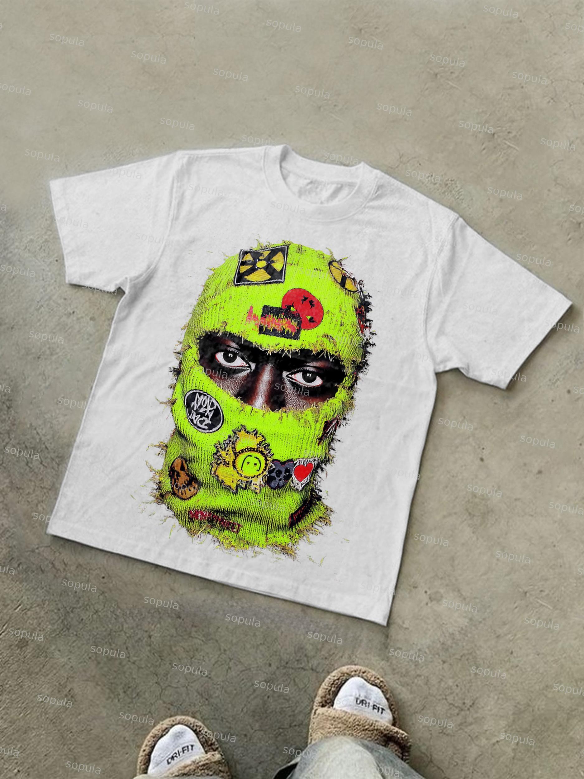Sopula Street Balaclava Graphic Print Cotton T-shirt Product Image
