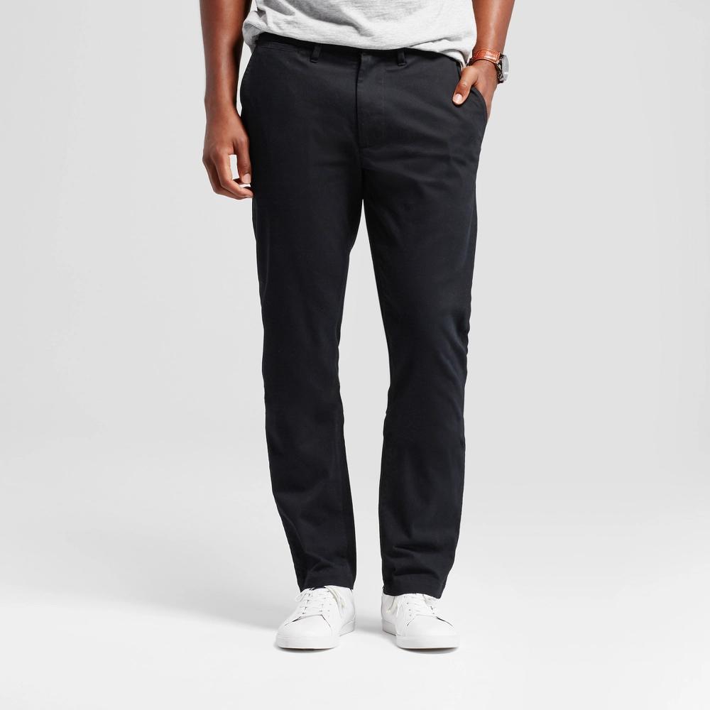 Mens Every Wear Athletic Fit Chino Pants - Goodfellow & Co Black 29x30 Product Image