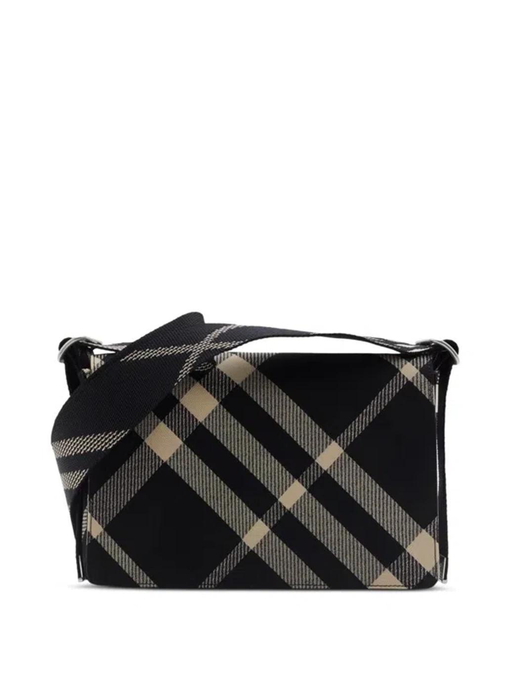 BURBERRY Check Trench Cross Body Bag In Black/calico Product Image