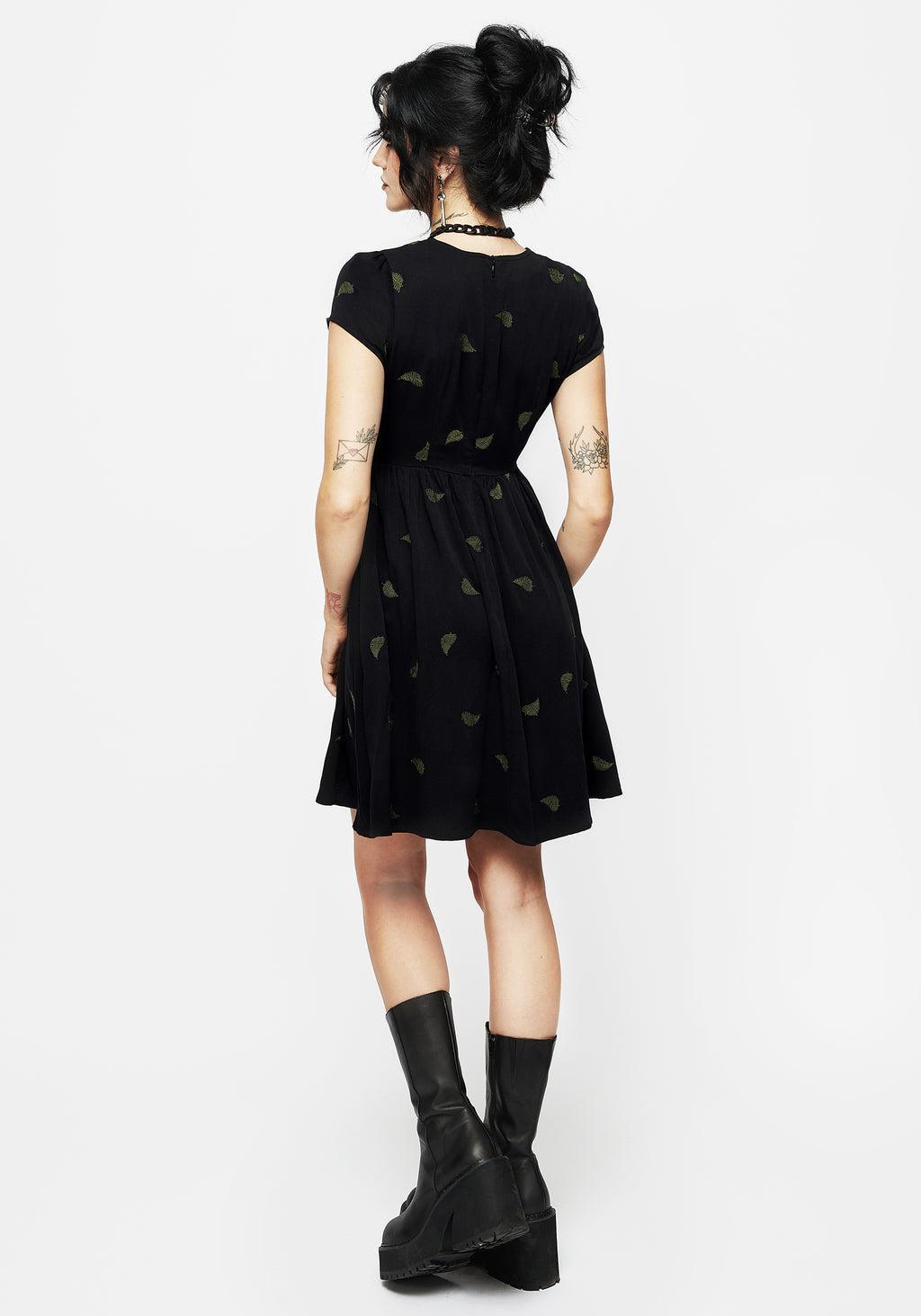 Osmunda Fern Embroidered Mini Skater Dress Product Image