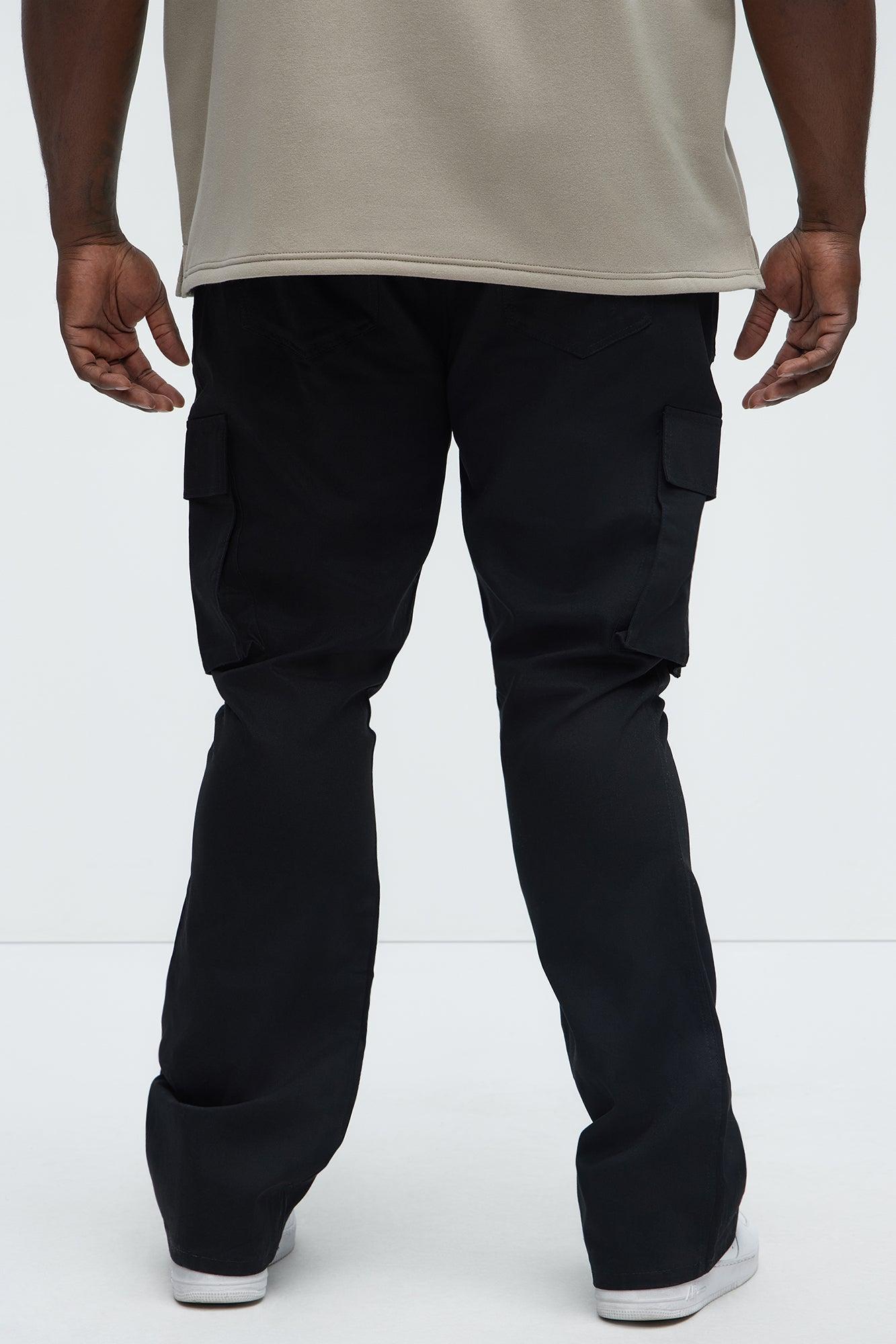 Double Up Stacked Slim Cargo Pants - Black Product Image