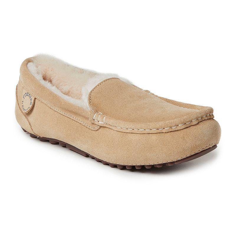 Fireside By Dearfoams Mel Wool-Lined Women's Moccasin Slippers, Size: 9 Wide, Gray Product Image