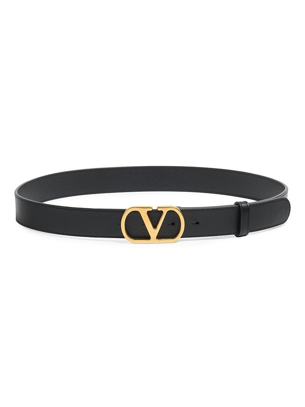 Womens VLogo Signature Belt in Shiny Calfskin 30MM Product Image