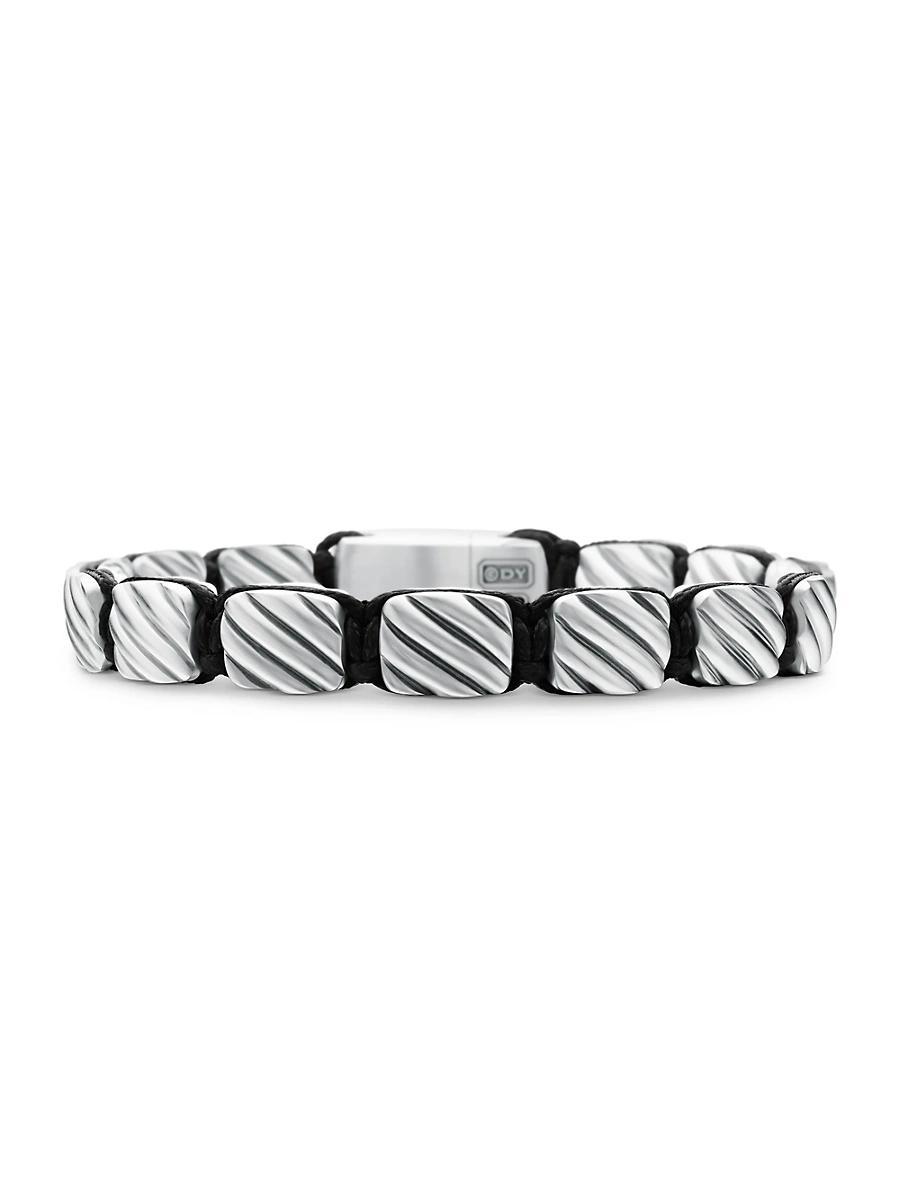 Mens Sculpted Cable Woven Tile Bracelet Product Image