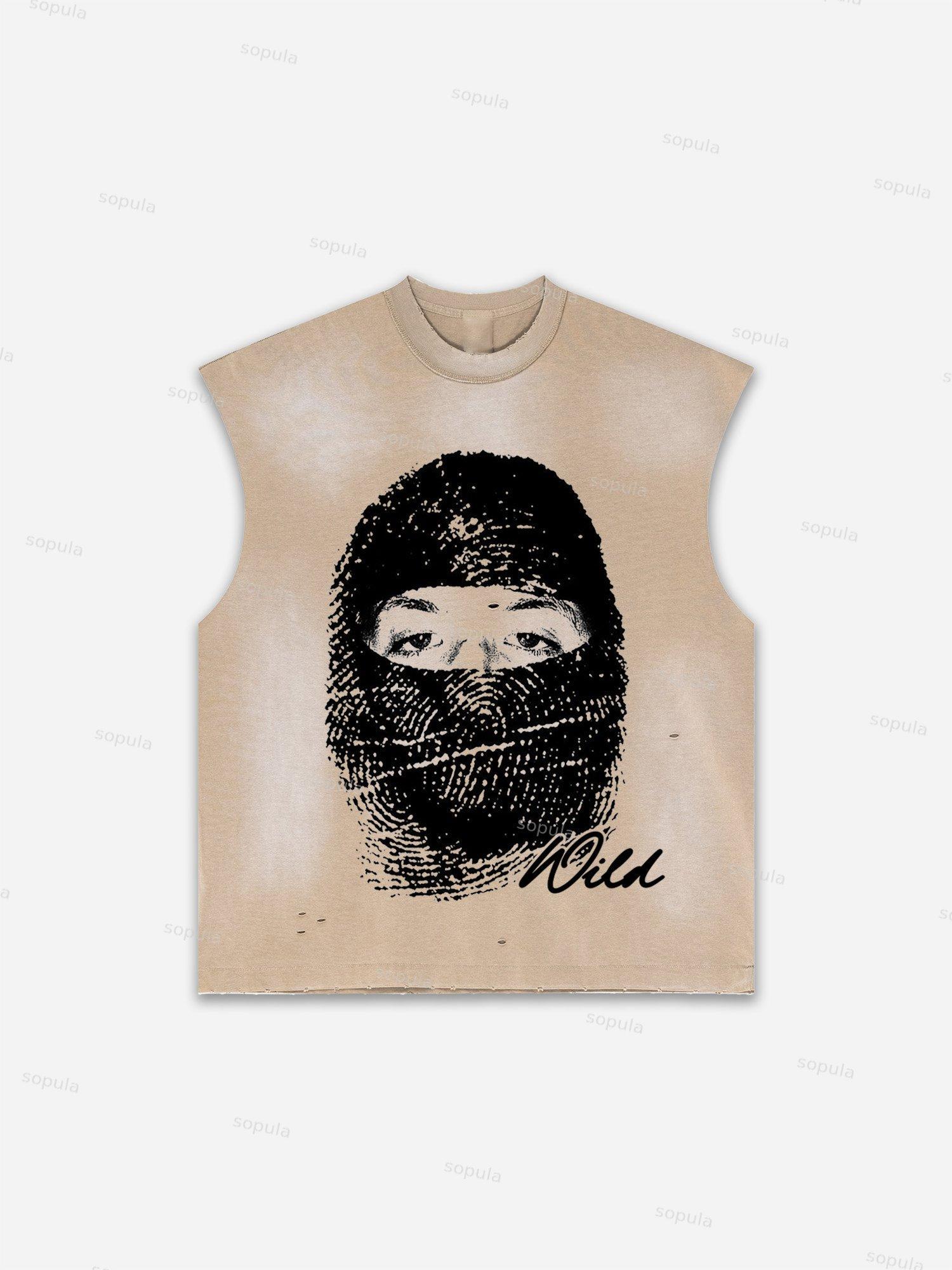 Captivity Live Free Or Die Print Distressed Tank Top Product Image