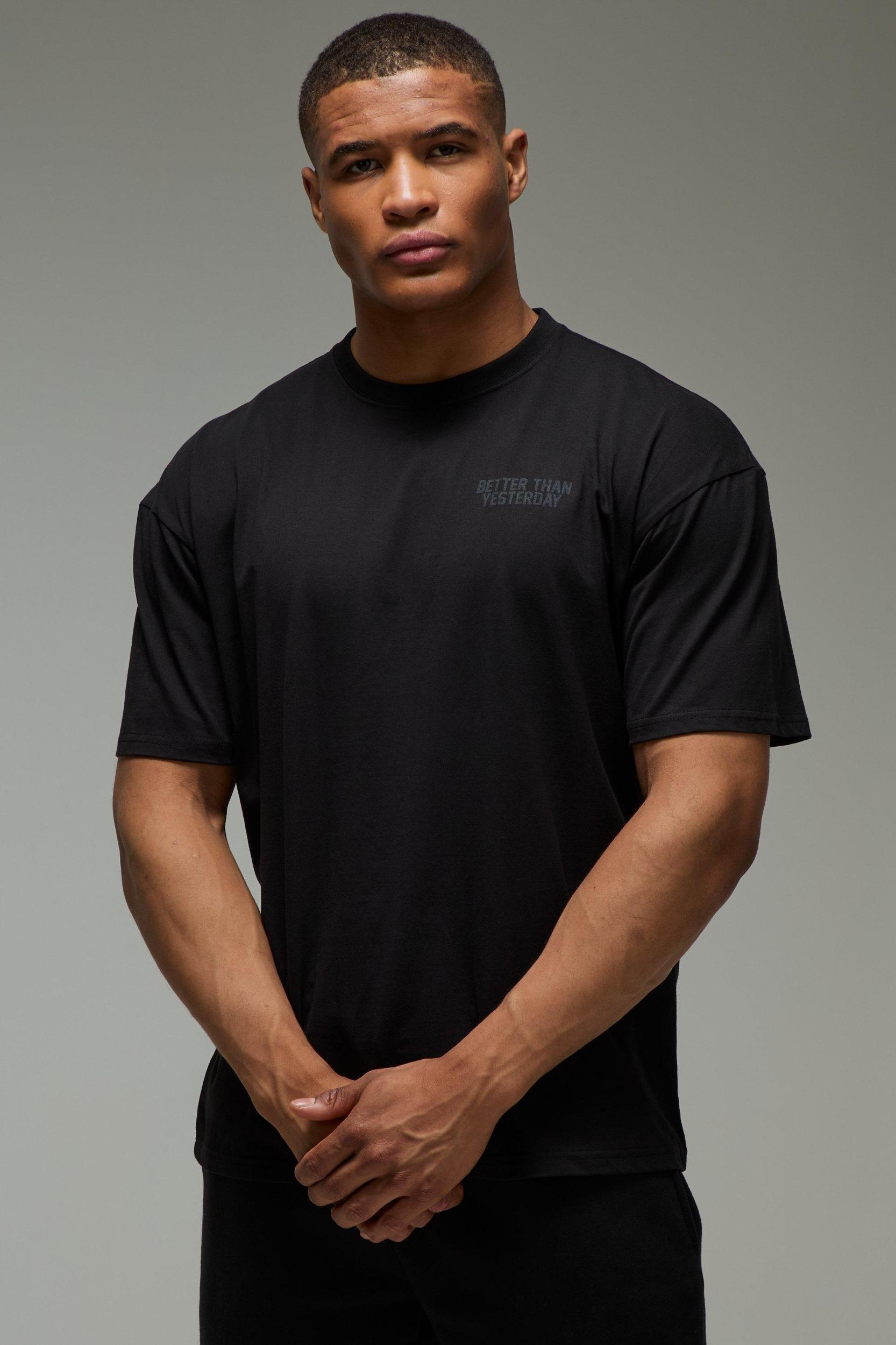 MAN Active Better Than Yesterday Oversized T-Shirt | boohooMAN USA Product Image