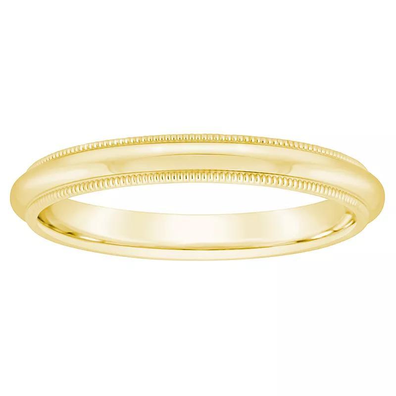 Alyson Layne Mens 18k Gold Milgrain Comfort Fit Wedding Band Product Image