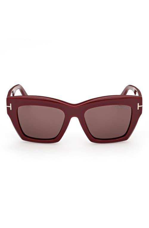 TOM FORD Luna 52mm Butterfly Sunglasses In Red Product Image