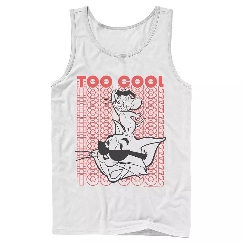 Men's Tom And Jerry Too Cool Word Stack Portrait Tank Top,  Product Image