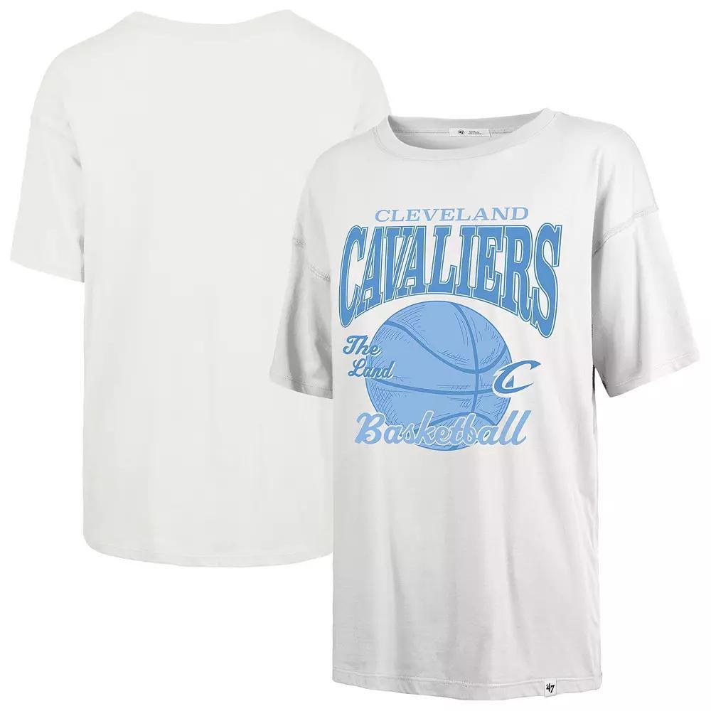 Women's '47  White Cleveland Cavaliers City Edition Down Court Sadie T-Shirt, Size: Medium Product Image
