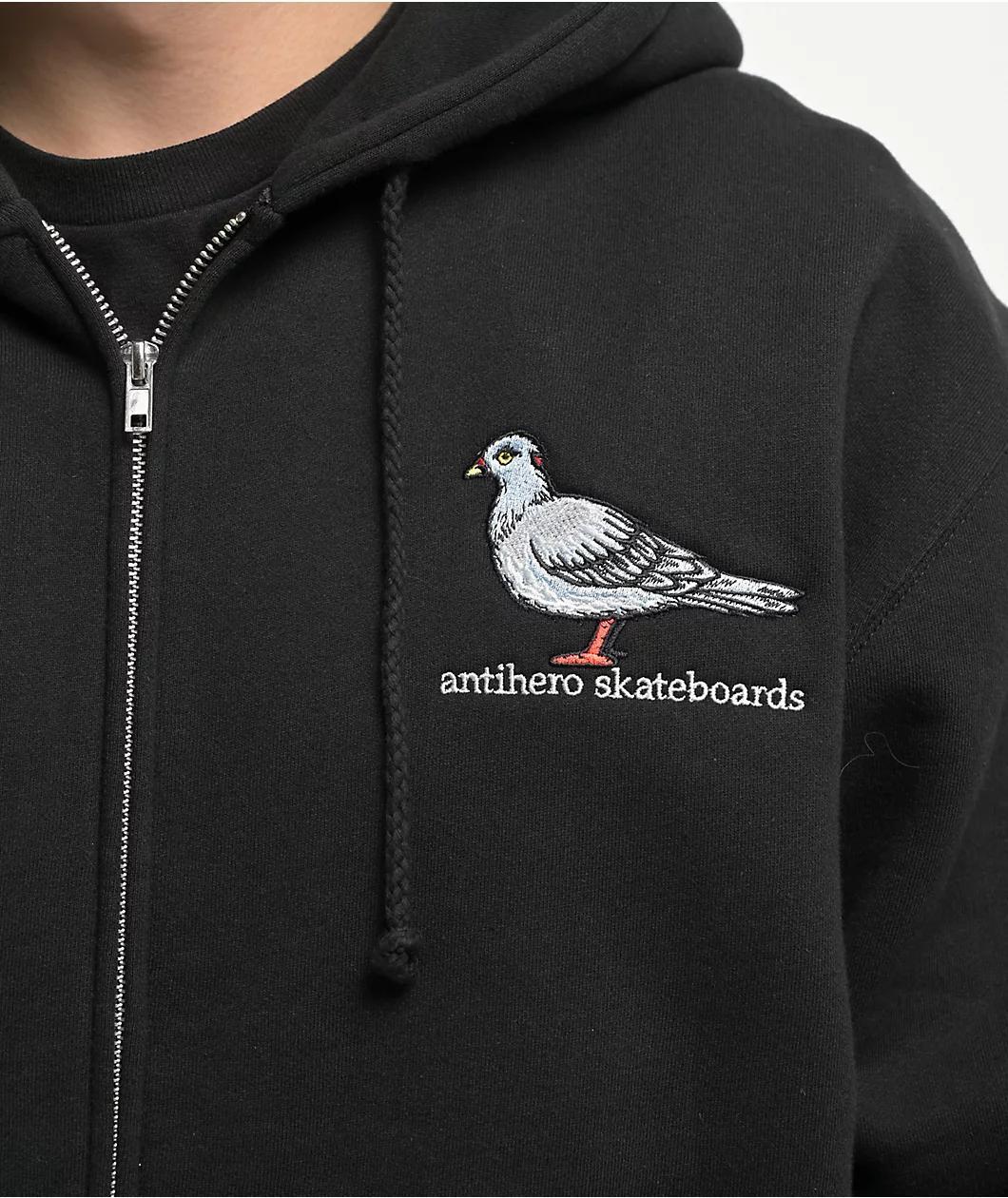 Anti-Hero Lil Pigeon Black Zip Hoodie Product Image