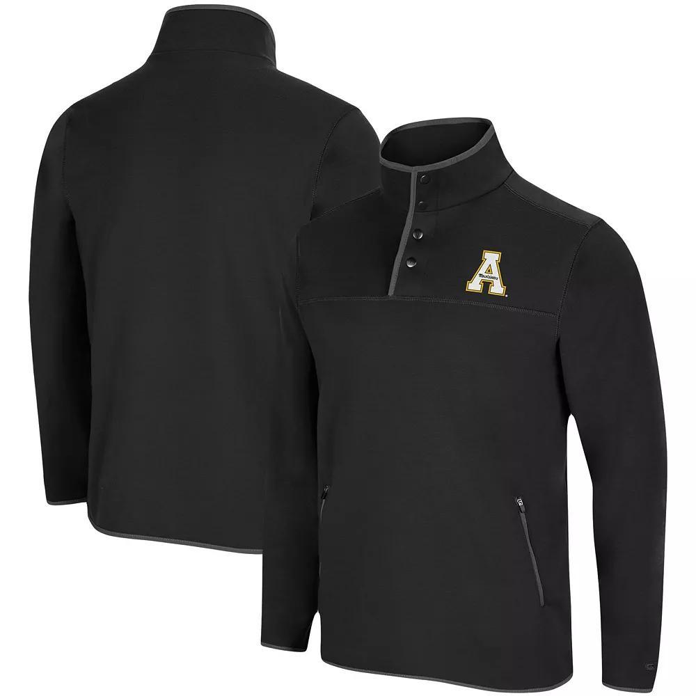 Men's Colosseum Black Appalachian State Mountaineers Rebound Snap Pullover Jacket, Size: Medium, App Black Product Image