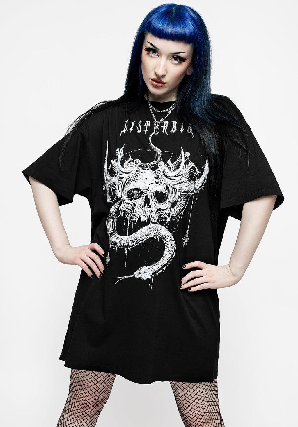 Temptation Snakes Oversized Tee Dress Product Image