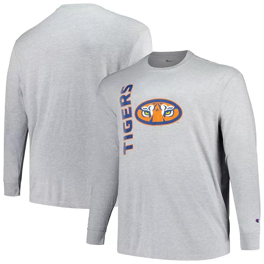 Men's Champion Heather Gray Auburn Tigers Big & Tall Mascot Long Sleeve T-Shirt,  Product Image