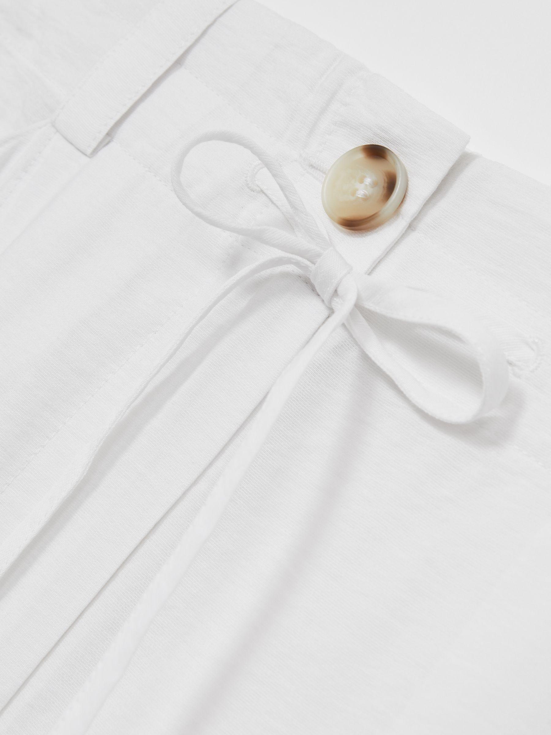 Drawstring Tie-Cuff Cargo Trousers in White Product Image