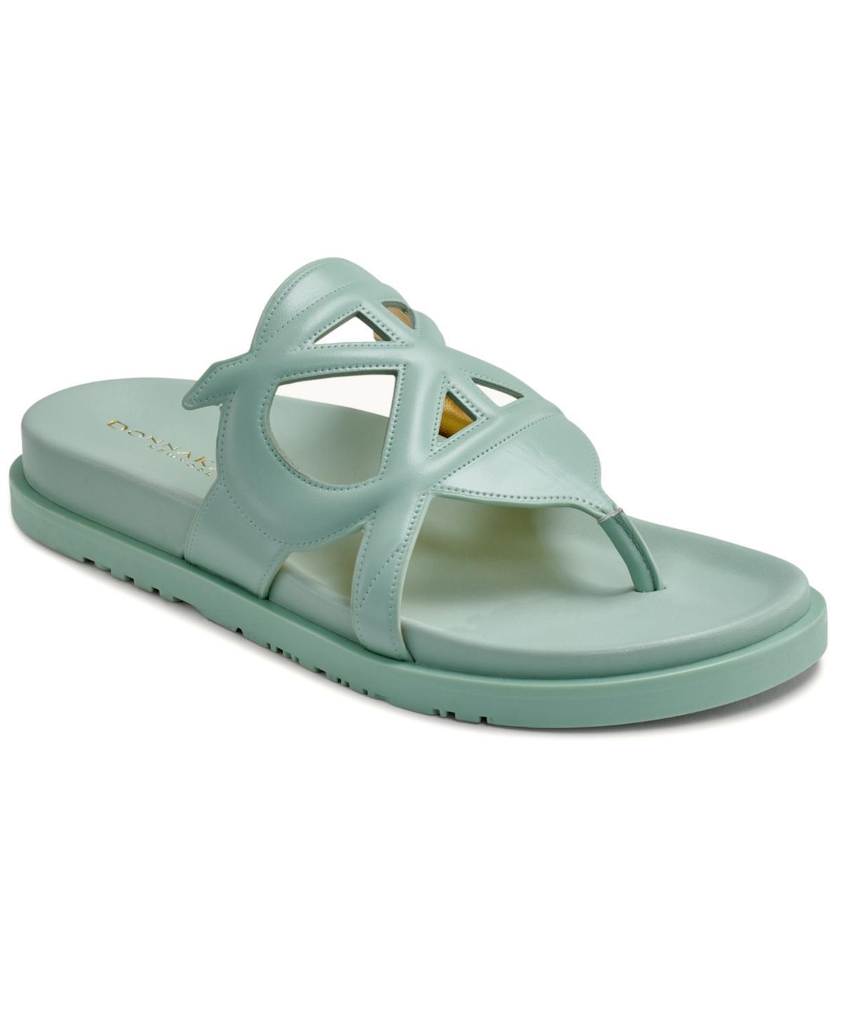 Donna Karan New York Womens Hatsy Logo Leather Thong Slide Sandals Product Image