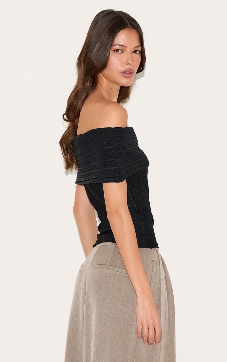 Black Rib Style Fold Over Top Product Image