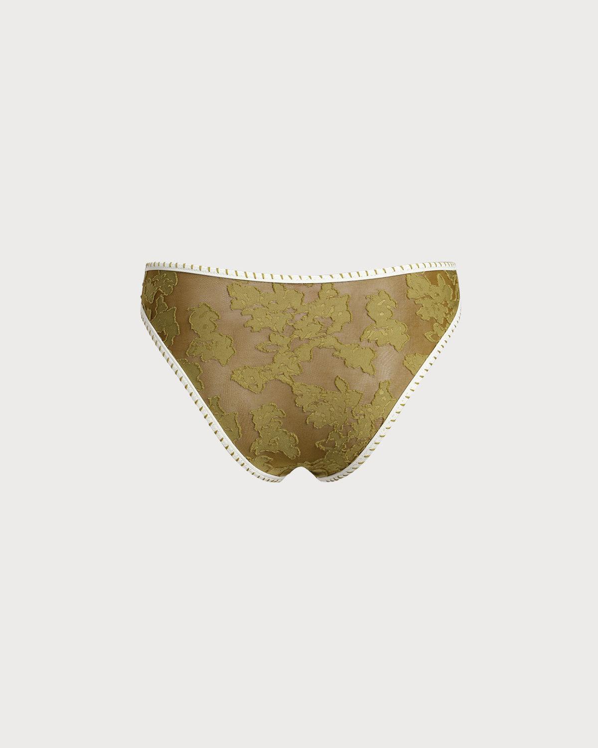 Green Floral Tie-back Triangle Bikini Set Product Image