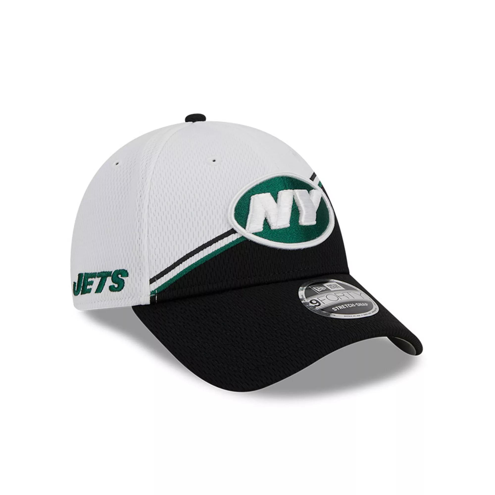 Men's New Era  White/Black New York Jets 2023 Sideline 9FORTY Adjustable Hat Product Image