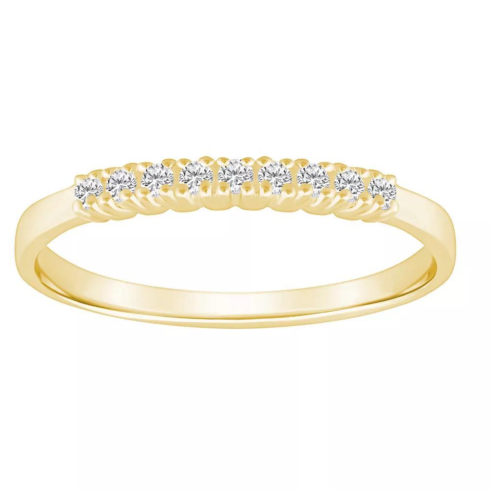 Alyson Layne 14k Gold 1/7 Carat T.W. Diamond 9-Stone Wedding Ring, Women's, Size: 7.50, Yellow Product Image