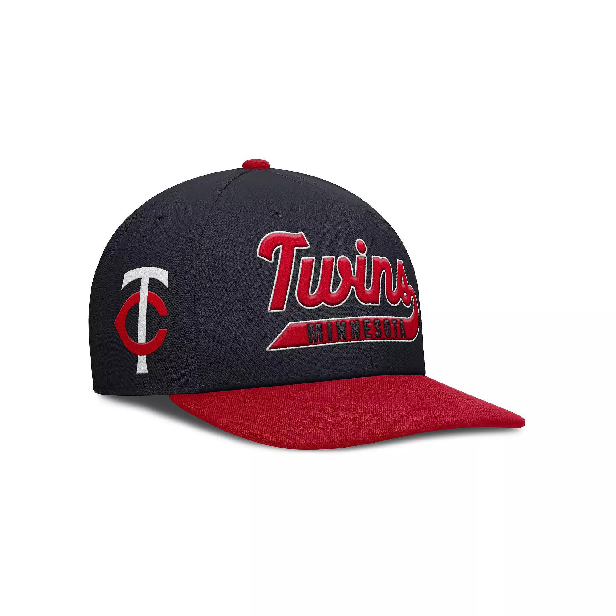 Men's Nike Navy/Red Minnesota Twins Pro Performance Snapback Hat, Size: Medium/Large, Blue Product Image