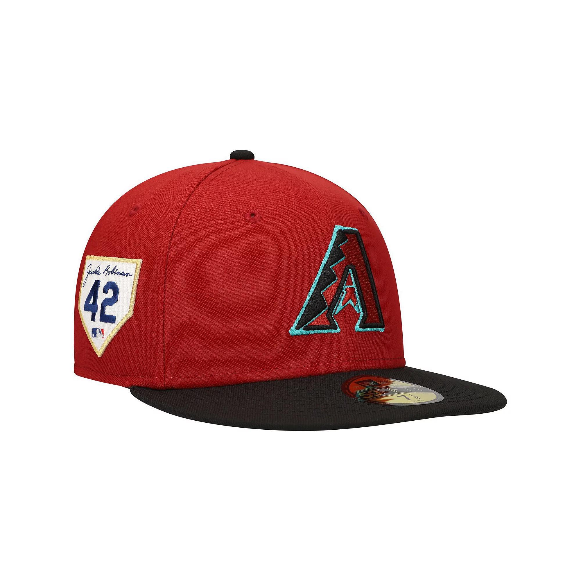 Men's New Era Red Arizona Diamondbacks Jackie Robinson Day Side Patch 59FIFTY Fitted Hat, Size: 8, Black Product Image
