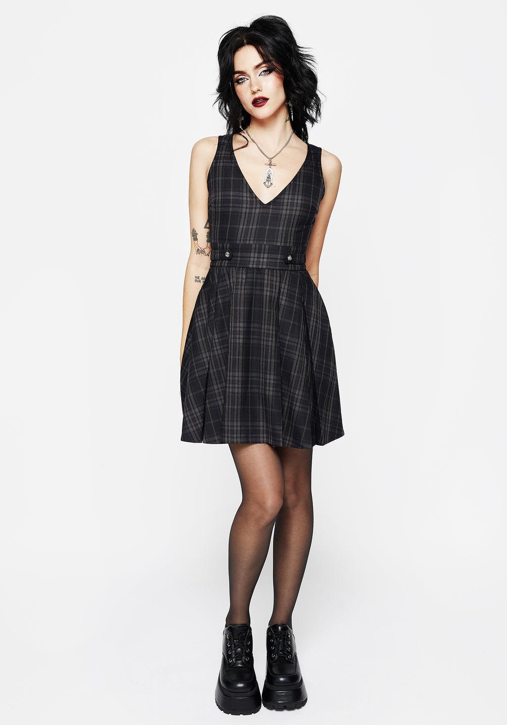 Reckless Check Mini Pinafore Dress Product Image