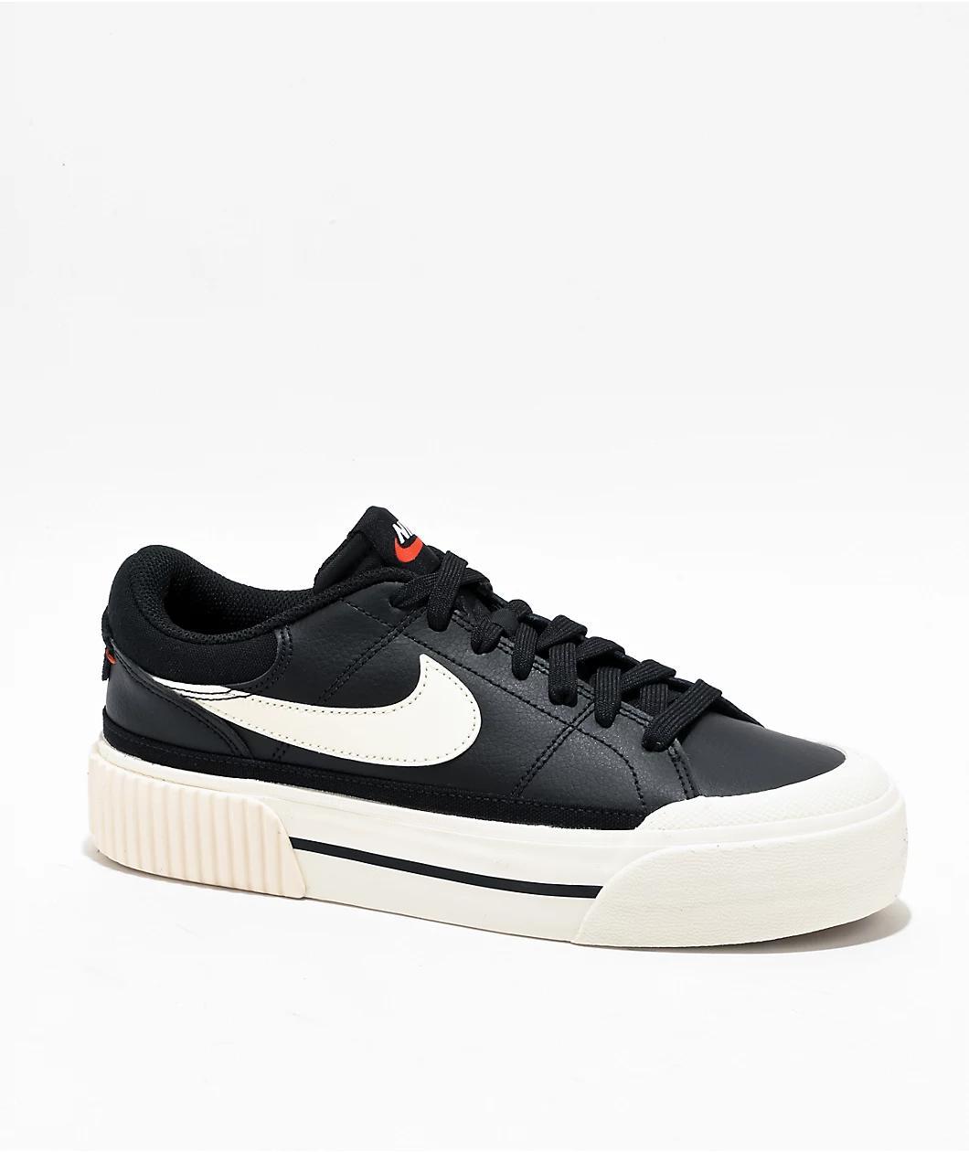 Nike Court Legacy Lift Black & White Platform Shoes Product Image