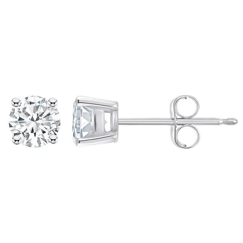 Celebration Gems 14k White Gold 1/2 Carat T.W. Diamond Round Stud Earrings, Womens Product Image