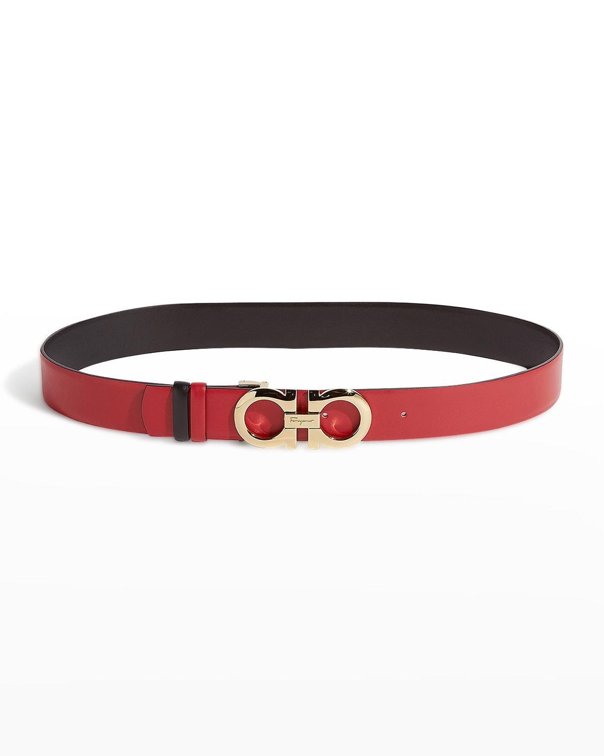 Gancini-Buckle Reversible Leather Belt Product Image