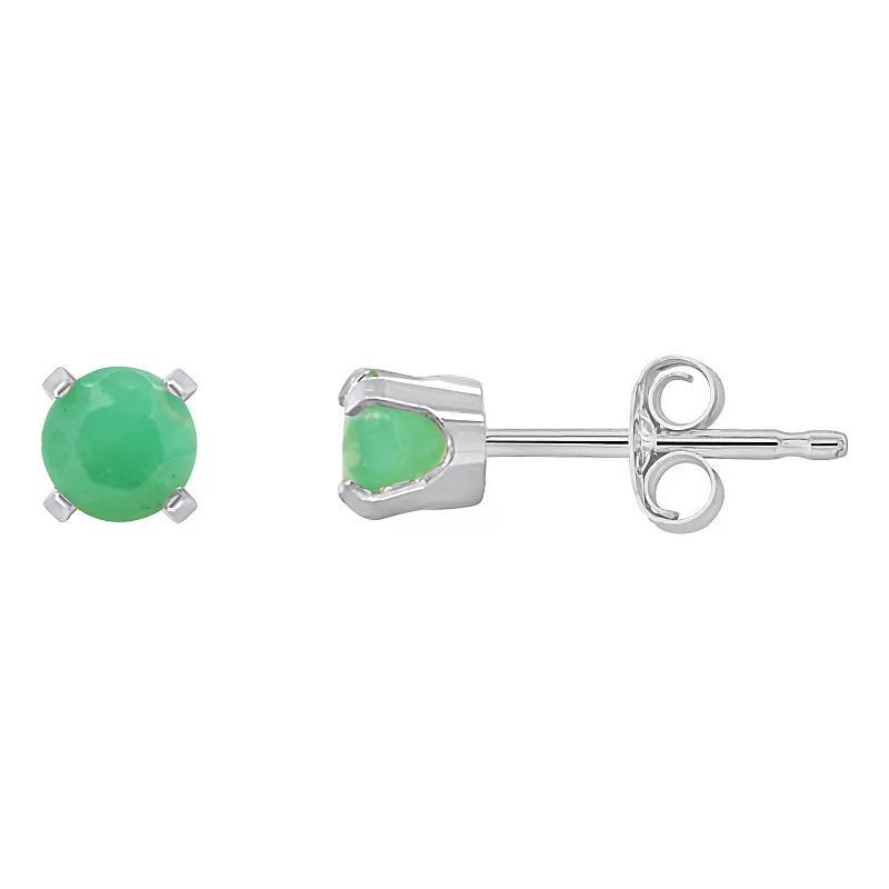 Celebration Gems 14k White Gold Round Gemstone Stud Earrings, Womens, Green Product Image